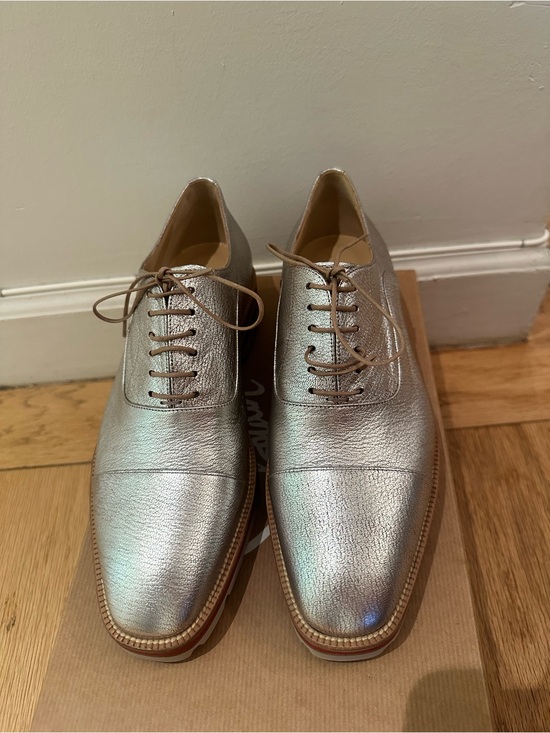 CHRISTIAN LOUBOUTIN Hubertus Donna Flat Kid Lame Washed  Christian Louboutin - Hubertus Donna Flat Kid Lame NIB